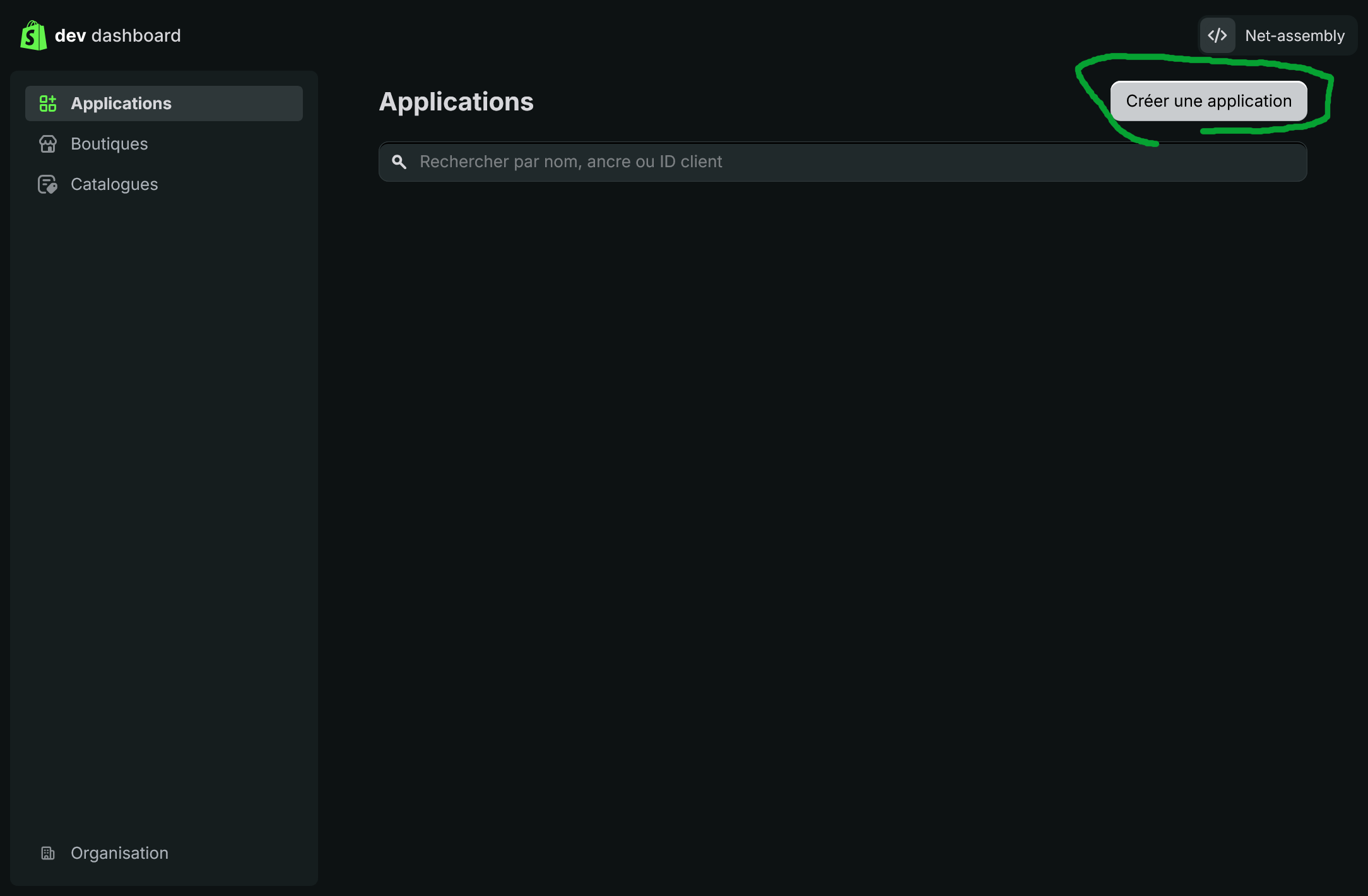Créer une application