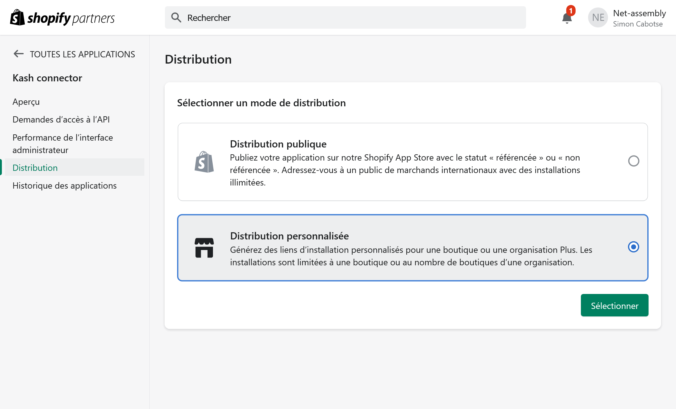 Choisissez une distribution
