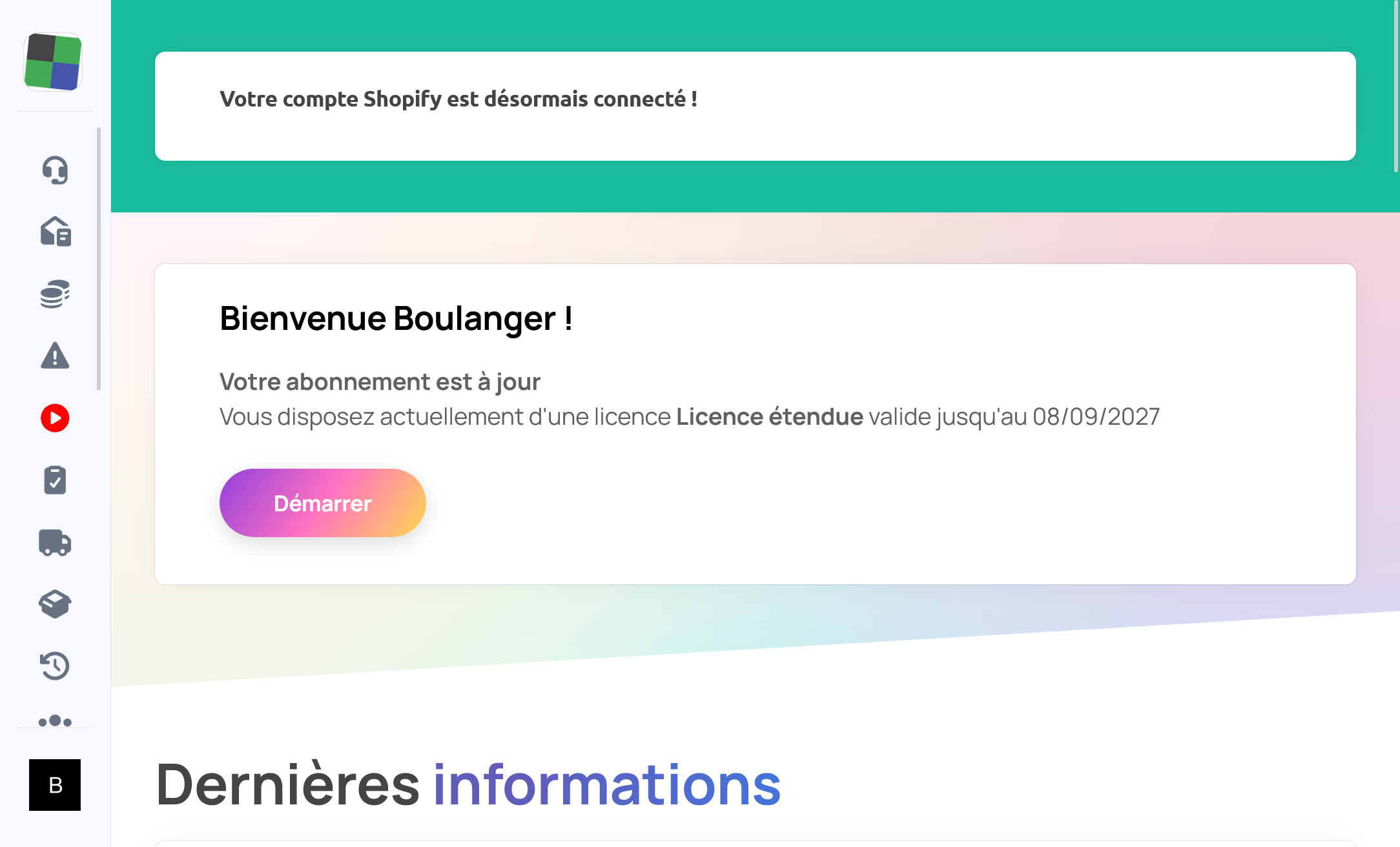 Autorisation Shopify